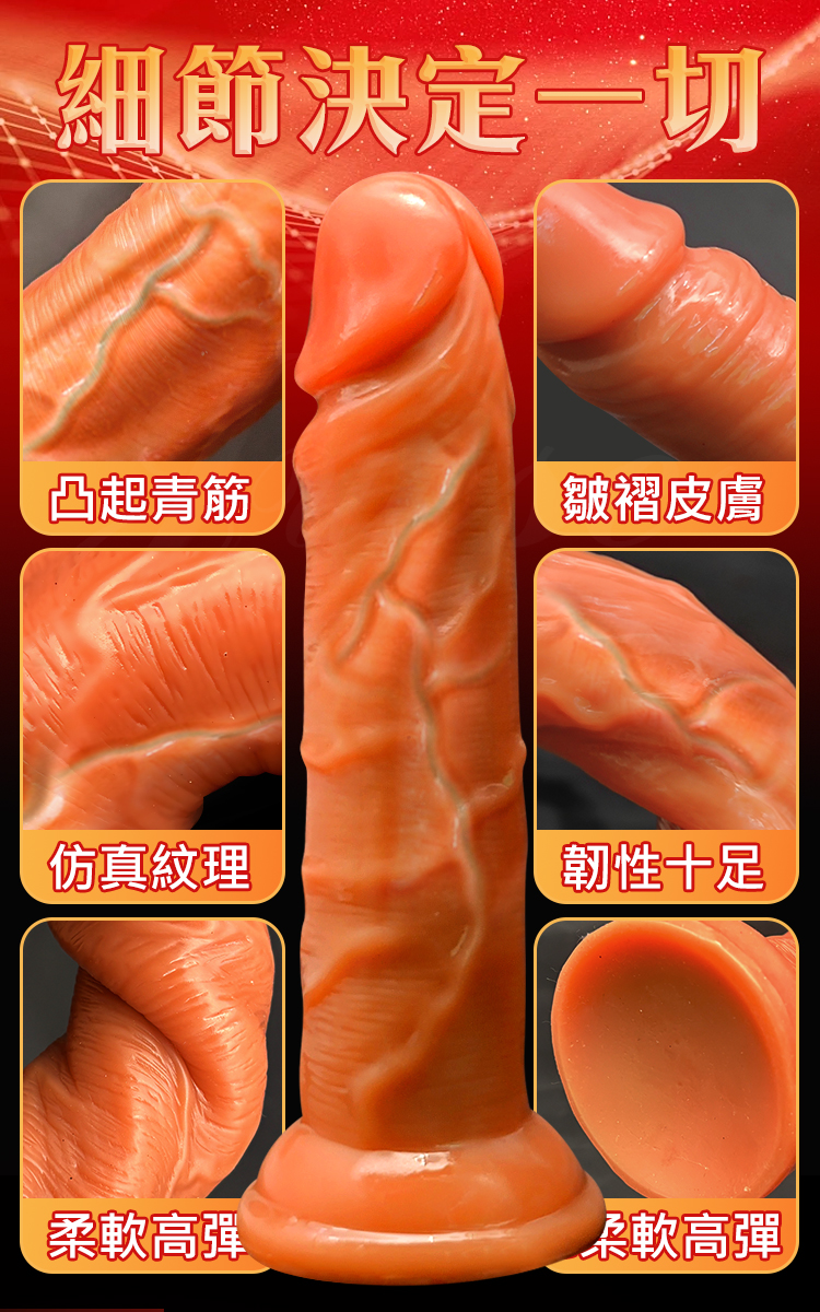 Dildo 肉感飽滿強力吸盤逼真老二棒-1740