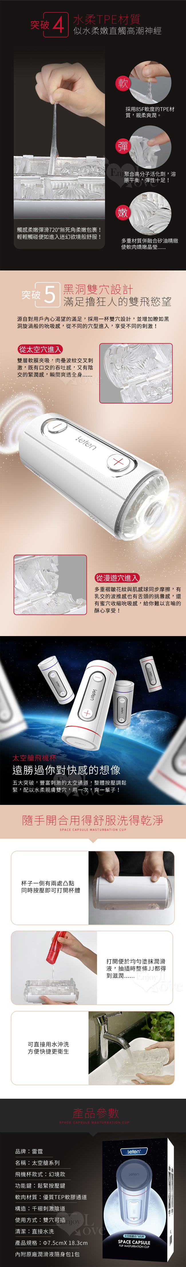 太空艙‧4D雙穴可用加壓翻合飛機杯﹝5大突破快感 - 幻境款﹞