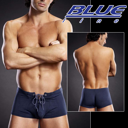 美國Blue Line-潮男綁帶平口褲-海軍藍 L/XL BLM004-適合亞洲男性尺寸