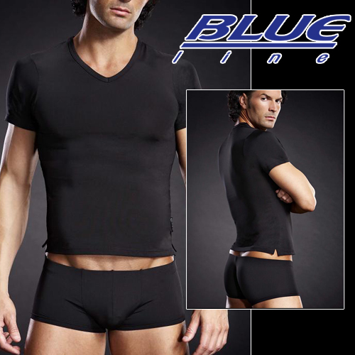 美國Blue Line-競技男孩V領T袖-經典黑 L/XL BLM007-適合亞洲男性尺寸