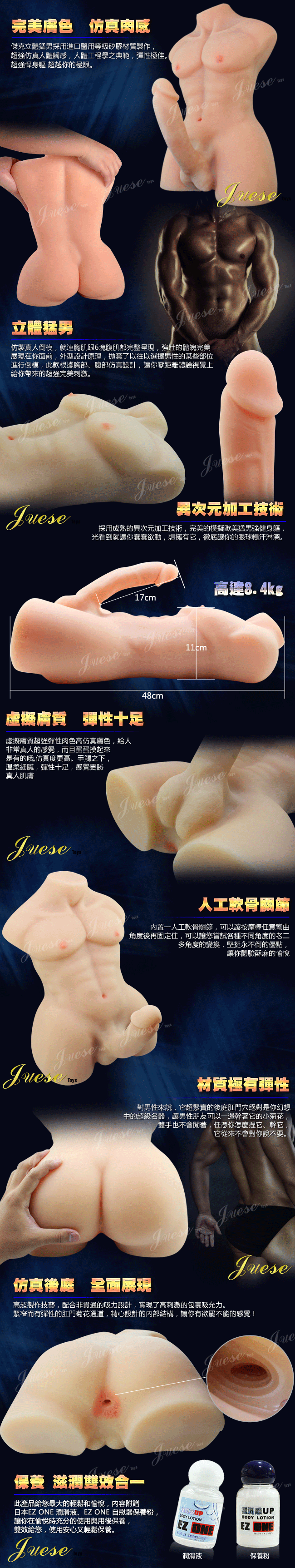香港Juese-傑克3D立體猛男巨屌自慰器-重量級8.4Kg