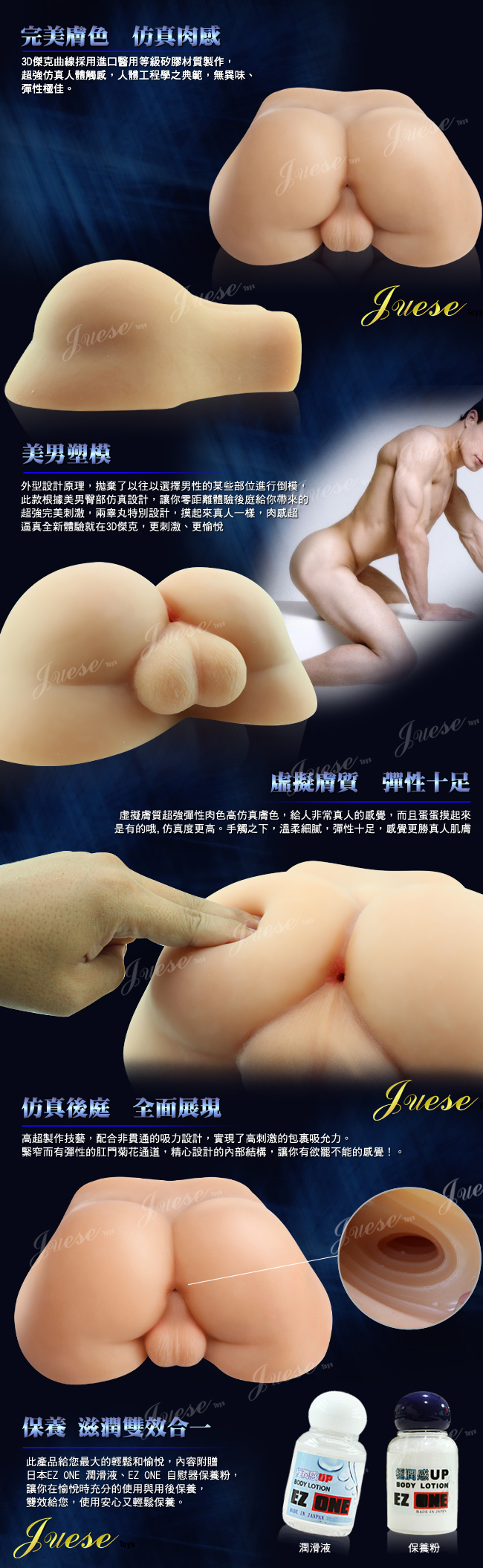 香港Juese-傑克美臀3D(仿真構造私處)重量級3Kg自慰器