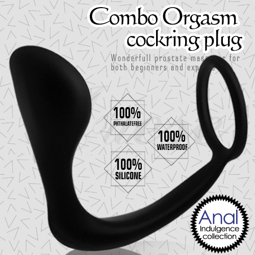 Combo Orgasm Cockring Plug 高品質後庭前列腺鎖精環-倒钩