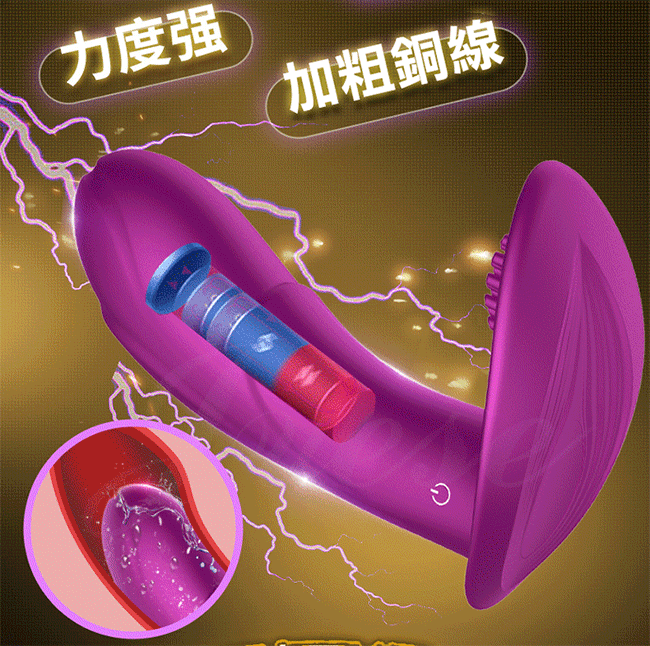 啪啪 智能加溫 7段變頻遙控穿戴按摩棒-紫(陰蒂+G點)(特)