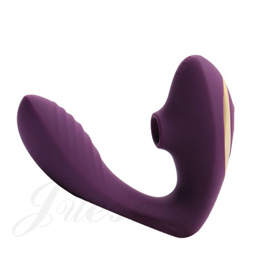 Double Orgasm 10段吮吸+10段變頻震動矽膠按摩棒-紫