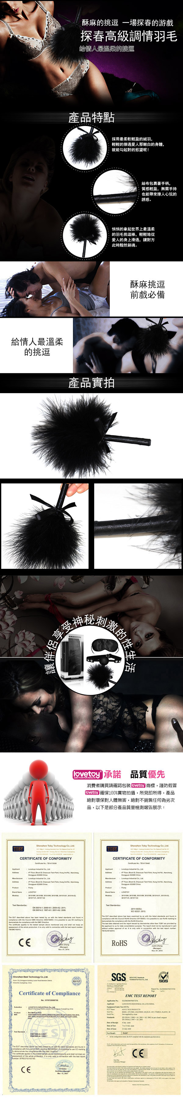 Lovetoy．黑色天使套裝2 -SM超值禮盒組(眼罩+口塞+調情羽毛)
