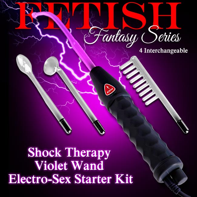 美國原裝進口PIPEDREAM．Fantasy Series系列 Shock Therapy Violet Wand 電波脈衝幻紫魔杖套組 (破盤出清商品)