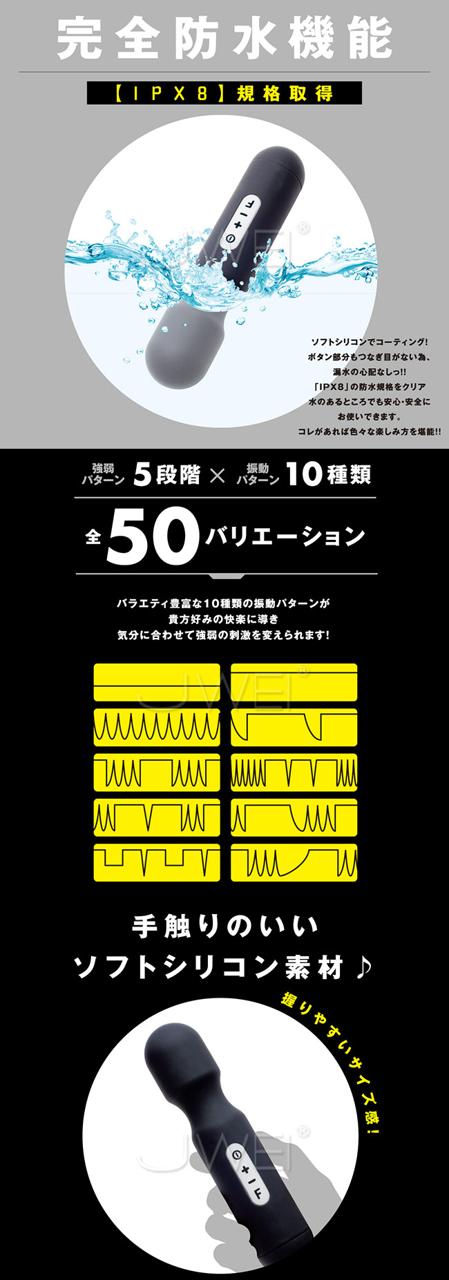 日本原裝進口EXE．完全防水denma50 5x10段變頻完全防水-黑色