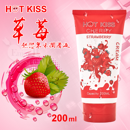 HOT KISS‧草莓 熱戀果味潤滑液 200ml﹝可口交、陰交、按摩…﹞