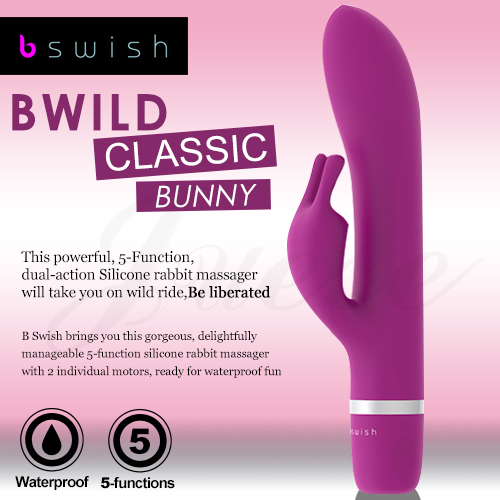 美國BSwish-Bwild Classic Bunny 狂野經典邦尼兔5段變頻按摩棒-玫紅