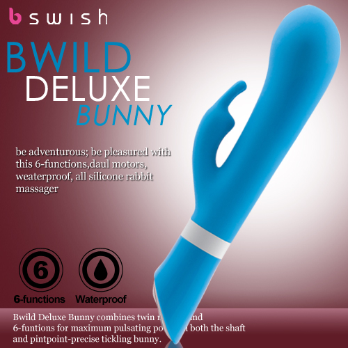 美國Bswish-Bwild Deluxe Bunny 狂野慾望兔6段變頻按摩棒-天空藍