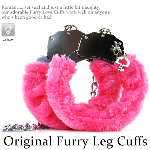 Original Furry Leg Cuffs金屬絨毛腳銬-紅