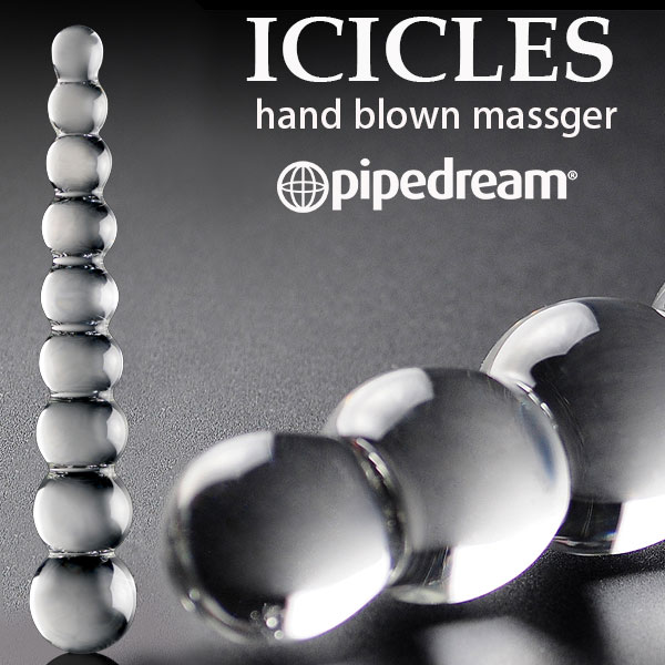 美國原裝進口PIPEDREAM．ICICLES冰晶玻璃系列NO.2 後庭九連珠棒