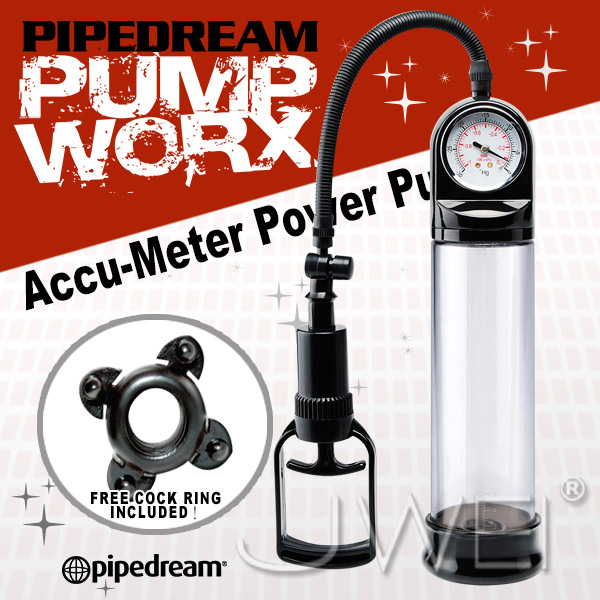 美國進口PIPEDREAM．PUMP WORX系列-附壓力錶強力型真空助勃器-Accu-Meter Power Pump
