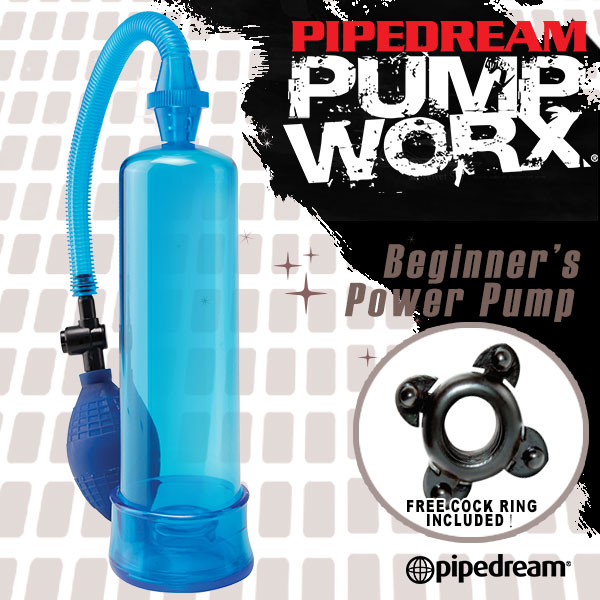美國進口PIPEDREAM．PUMP WORX系列-真空助勃器-Beginners Power Pump(藍)