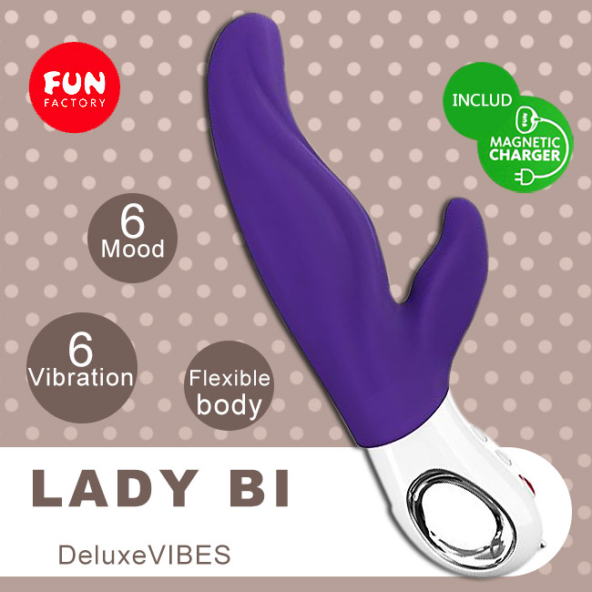 德國FUN FACTORY．Lady Bi 碧玉夫人-充電式雙重時尚奢華按摩棒(紫色)