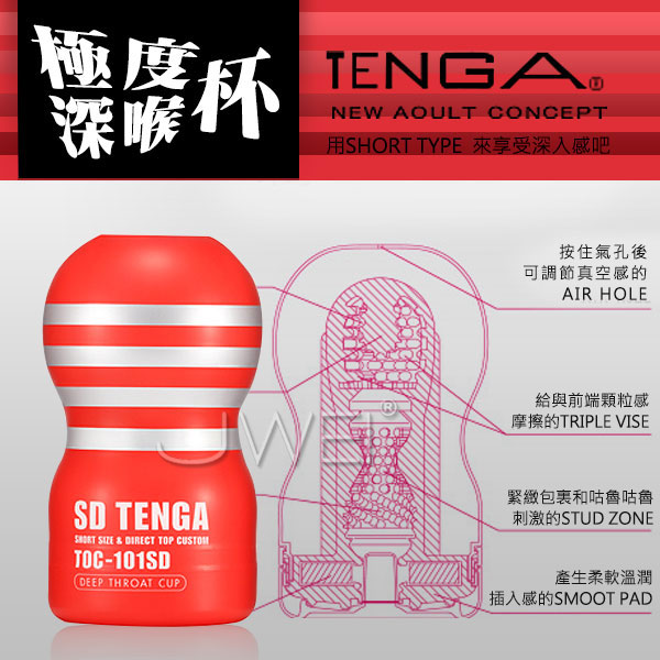 日本 TENGA 體位型男用飛機杯TOC-001SD 挺深喉嚨杯SD版