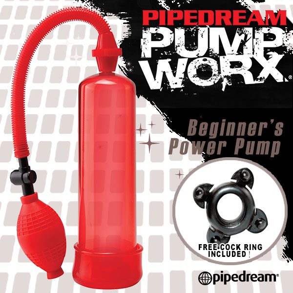 美國進口PIPEDREAM．PUMP WORX系列-真空助勃器-Beginners Power Pump(紅)