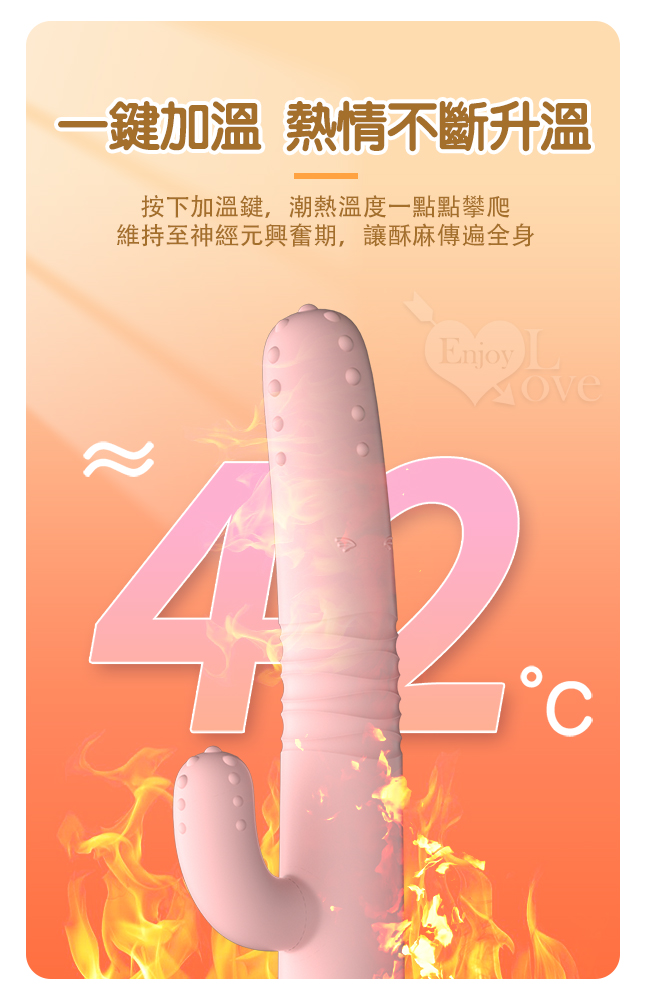 MEATY 7X10多肉沖擊棒 - 櫻花粉﹝能伸縮/會震動/具溫度/顆粒紋路/內外雙震+USB便捷充電﹞【特別提供保固6個月】