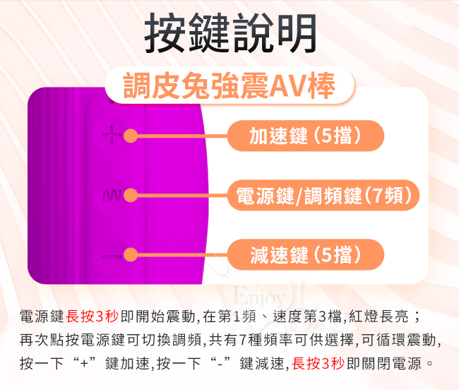 派蒂菈 ‧ Curtis 調皮兔 5檔調速x7震變頻時尚浪潮AV棒﹝兩頭兼震+USB充電+深度防水﹞【特別提供保固6個月】