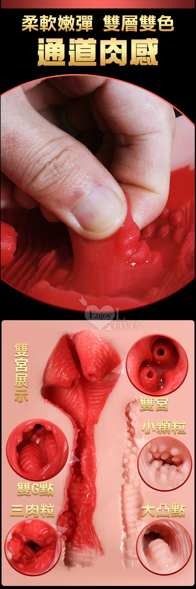 双子の宫 ‧ 肉厚飽滿陰肛雙宮雙色名器﹝1.2kg﹞附贈120ml潤滑液