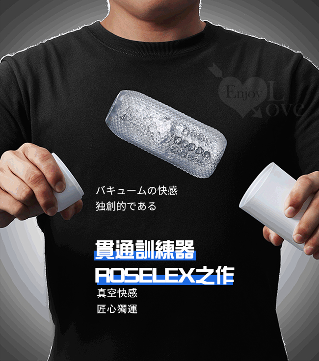 ROSELEX 勞樂斯‧ 快樂一手掌握 多橫紋摩擦通道Q彈水晶膠體自慰套﹝螺旋型﹞