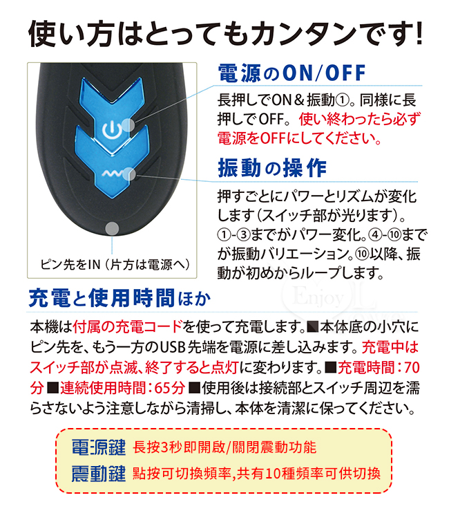 日本NPG ‧ 激震 亀頭トレーナー 男用陰莖訓練龜頭鍛練器X10段變頻脈衝震動