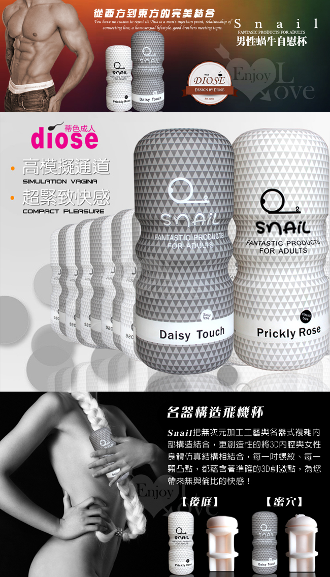 Snail 蝸牛 Prickly Rose 高模擬仿真自慰杯﹝後庭﹞