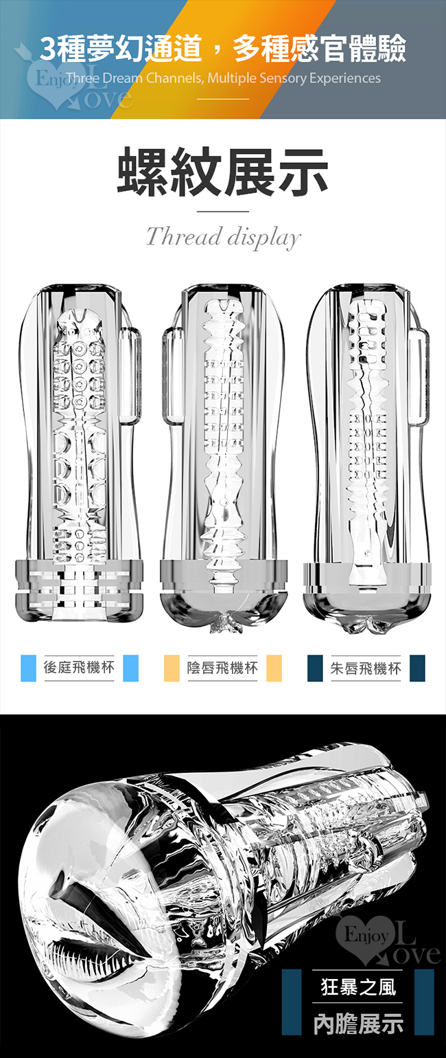 YEAIN 狂暴之風 ‧ 口吸狂熱包裹式多橫紋快感鍛鍊自慰杯﹝朱唇﹞