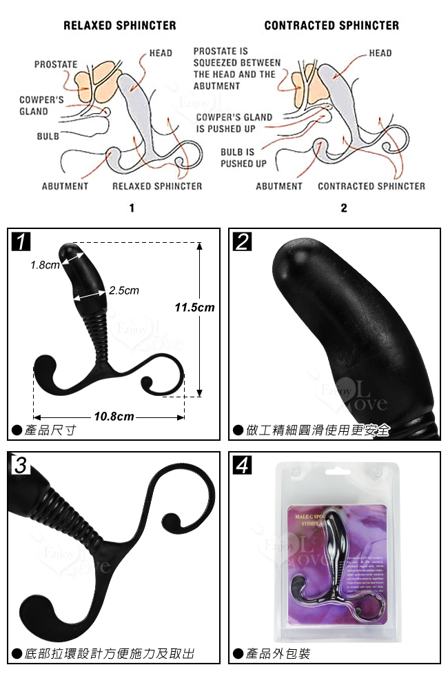 G-SPOT 男性G點後庭前列腺剌激器﹝黑﹞