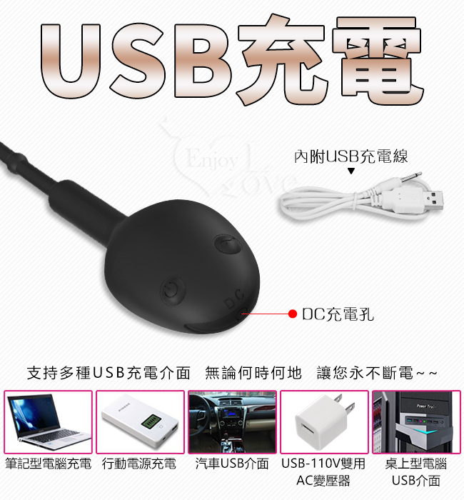 Tadpole 蝌蚪 ‧ 尿道馬眼擴張連珠入侵長棒﹝12頻震動+360°彎曲+USB充電﹞男女通用【特別提供保固6個月】