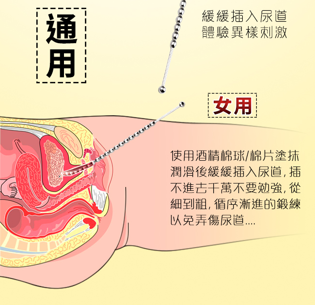 另類玩虐刺激 ‧ 不銹鋼尿道馬眼連珠彎弧 擴張入侵長棒 - 1號﹝直徑0.5公分/全長25公分﹞