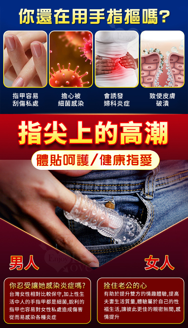 取悅 ‧ 激爽摳指套2 - 潮吹G點挑逗 前戲調情撥弄嗨羞銷魂﹝顆粒螺紋按摩加厚實心加長可重複使用﹞