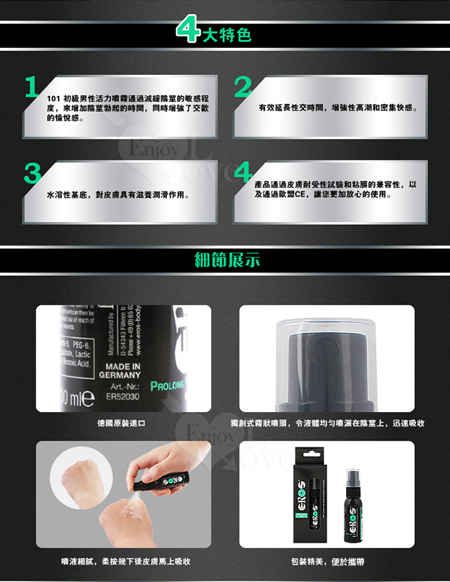 德國Eros ‧ ProLong 101 初級男性活力延時噴霧 30ml