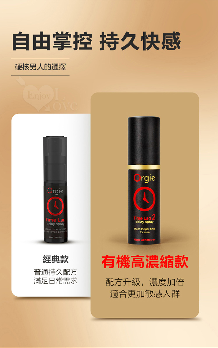 葡萄牙Orgie．TIME LAG 2 男用久時長效噴劑有機高濃縮版 10ml﹝5分鐘起效﹞