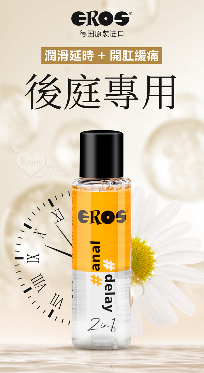 德國Eros ‧ 2in1 延時潤滑x開肛緩痛後庭專用 延時降敏潤滑液 100ml