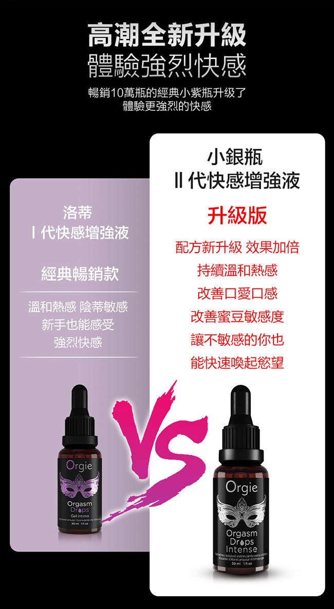 葡萄牙Orgie．Drops Intense 小銀瓶女性持續強烈快感增強液 30ml【3倍強效】