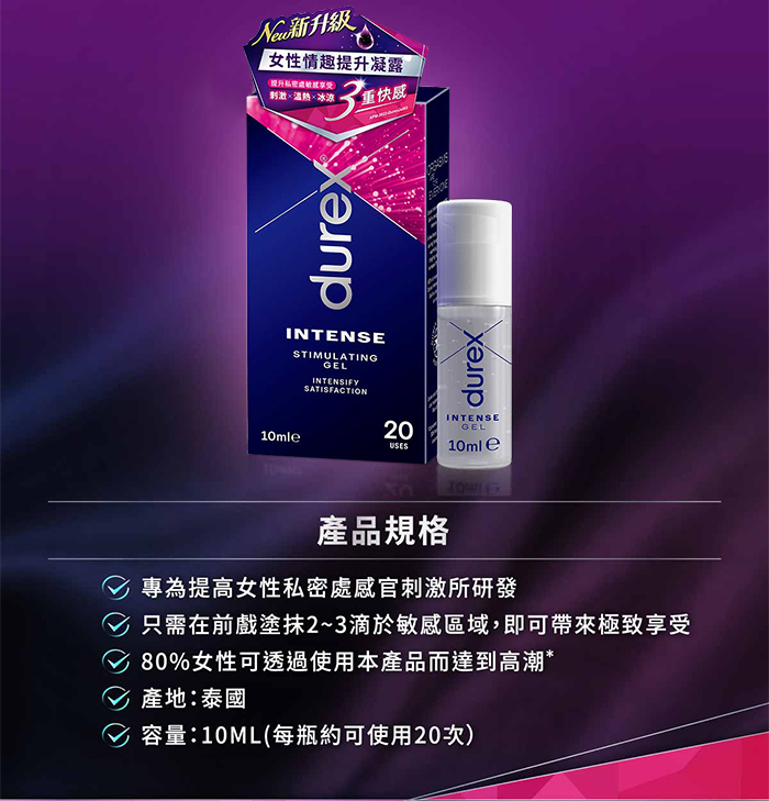 杜蕾斯Durex ‧ 女性情趣提升凝露 10ml