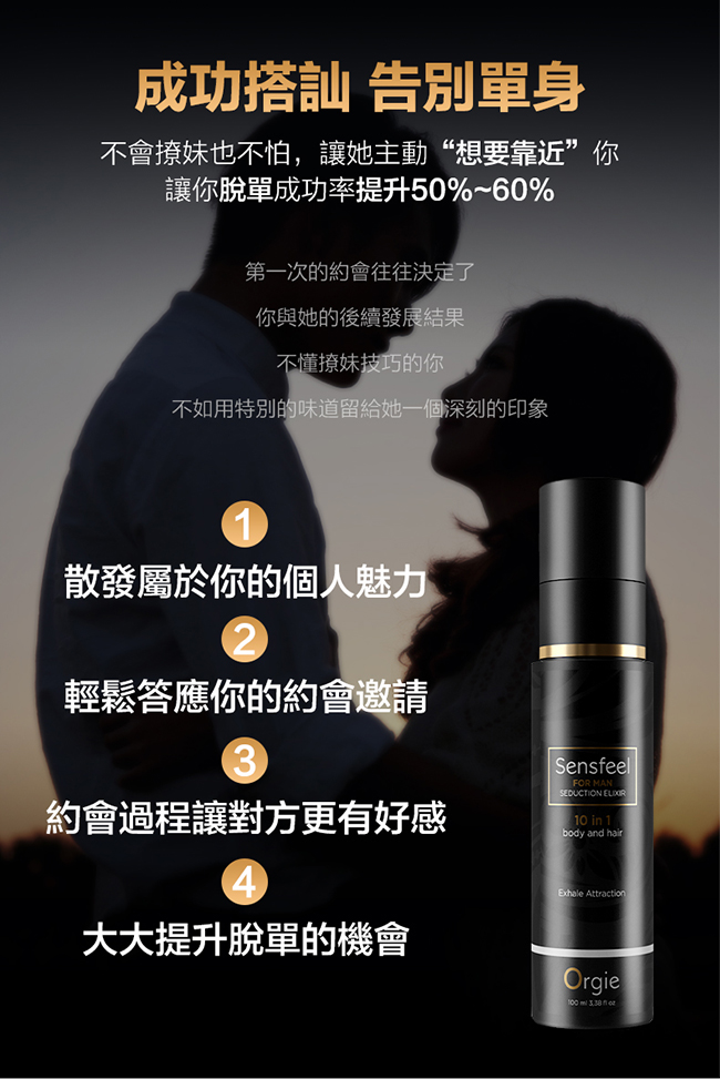 葡萄牙Orgie．nsfeel for Woman Seduction 植物費洛蒙男士固體液香水 100ml