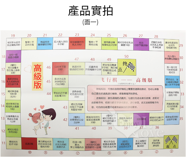 【另類玩具】飛行棋-情趣遊戲互動懲罰 極性刺激進階大挑戰 高級版+SM版（一版兩面）共89種小遊戲