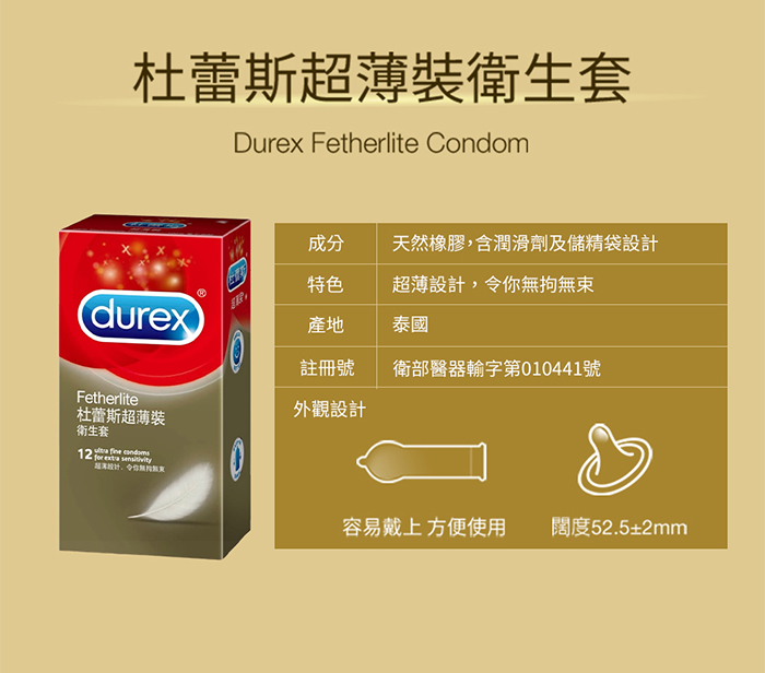 Durex 杜蕾斯超薄型保險套 12入裝