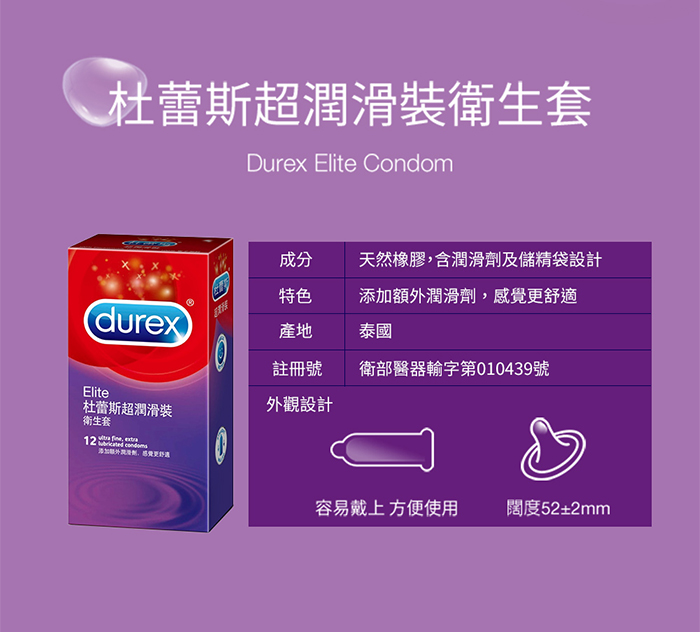 Durex 杜蕾斯超潤滑裝保險套 12入裝