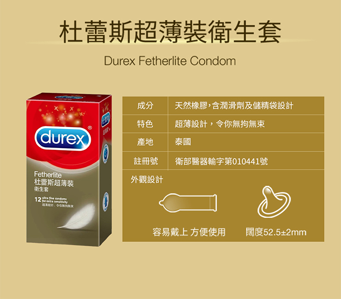 杜蕾斯Durex ‧ 超薄裝保險套３片裝