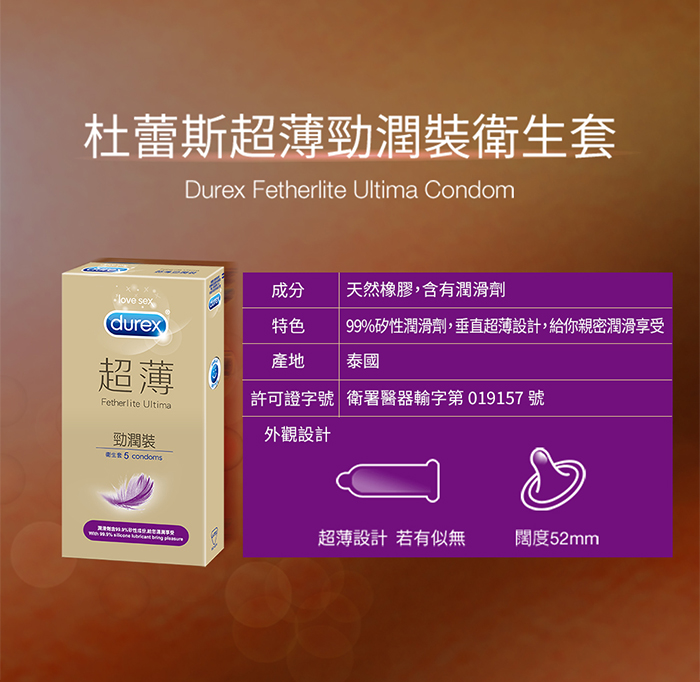 杜蕾斯Durex ‧ 超薄勁潤裝保險套5片裝