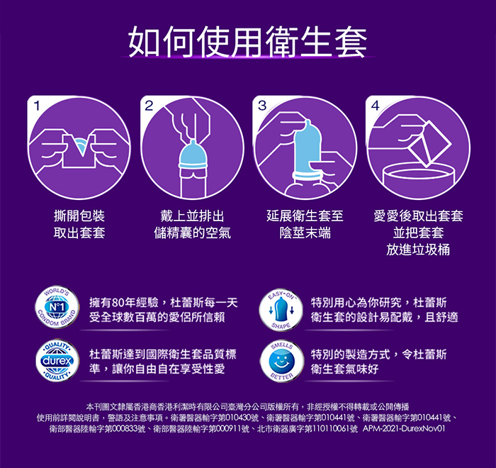 杜蕾斯Durex ‧ 輕薄幻隱潤滑裝保險套8片裝