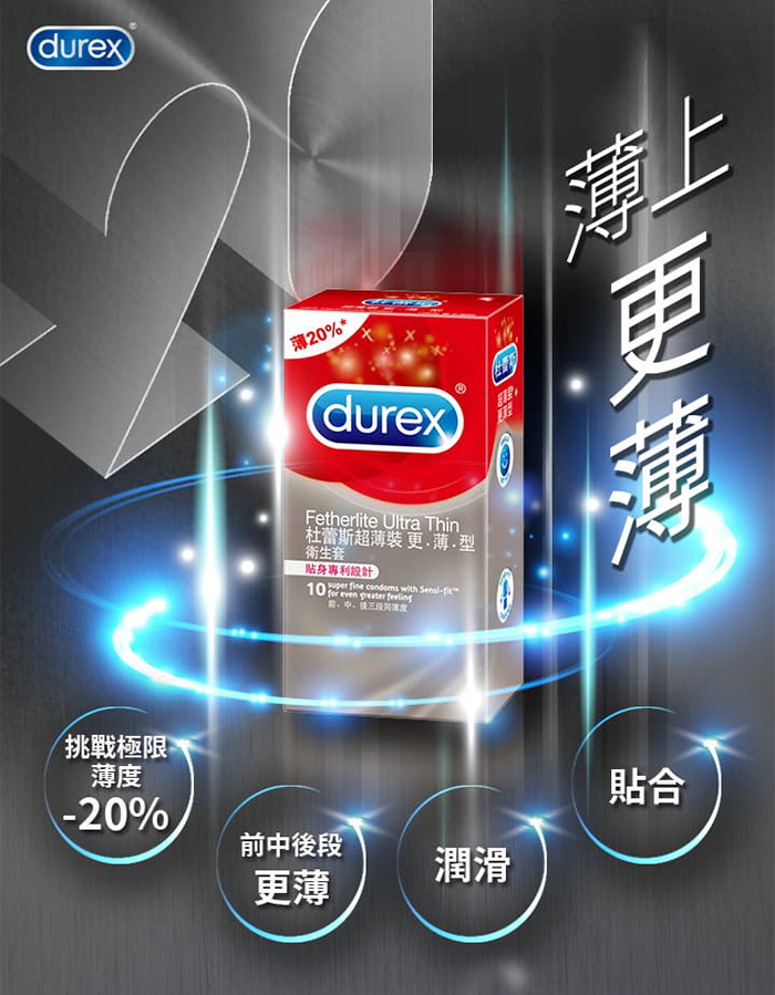 杜蕾斯Durex ‧ 超薄裝保險套更薄型10片裝