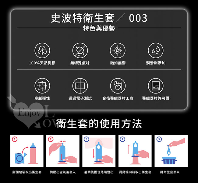 SPORT 史波特 ‧ 衛生套保險套 - 003﹝蟬翼貼身、猶如無套​﹞一盒/12入