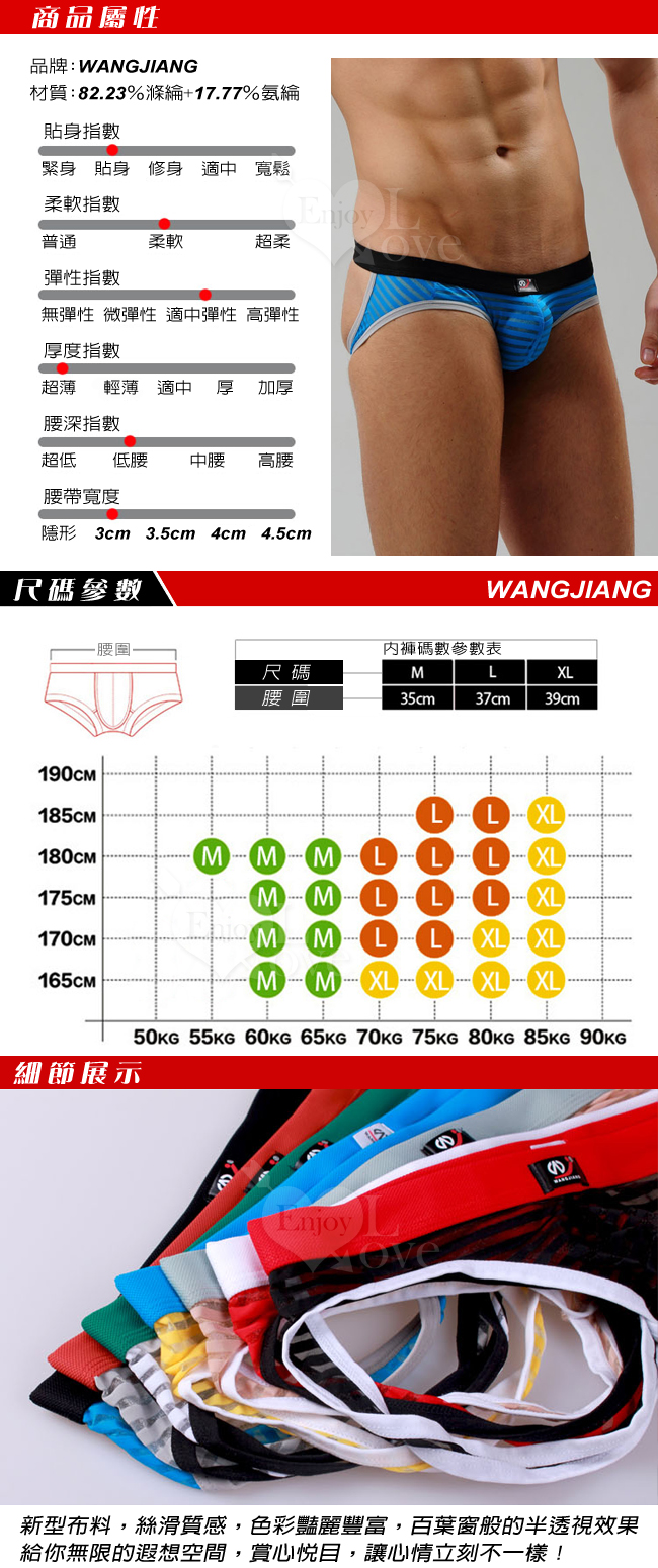 【網將WJ】條紋網紗半透明性感露臀造型褲﹝藍 M﹞